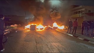حرق إطارات بالقرب من سجن عوفر