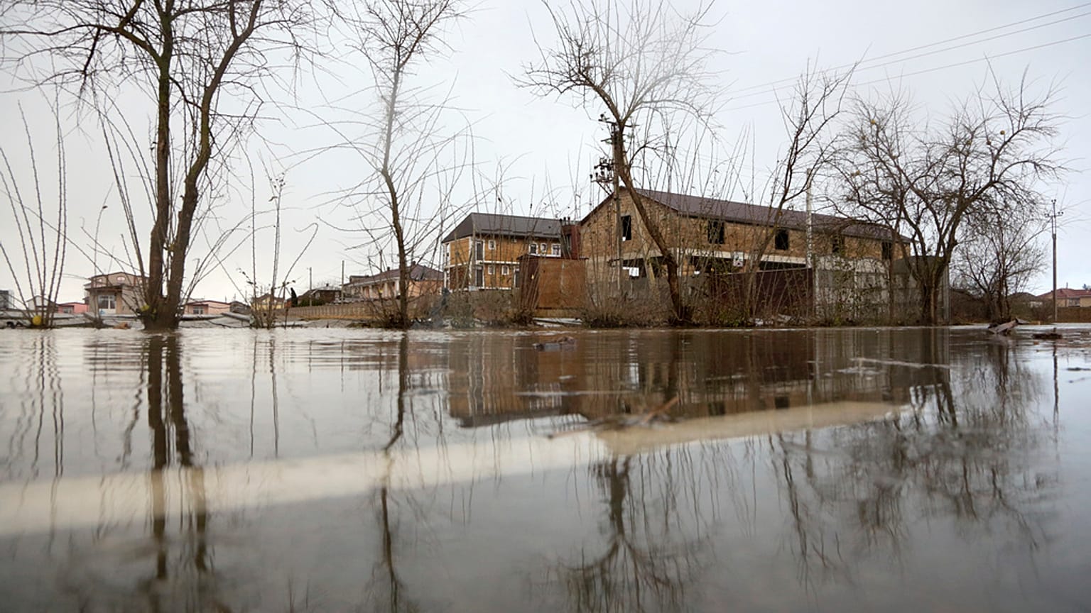 A flooded village