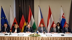 Ministers from the V4 group of Central European countries plus Austria and Germany.
