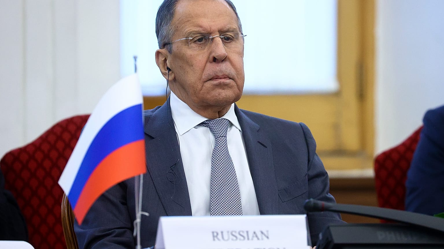 El ministro de Asuntos Exteriores de Rusia, Serguéi Lavrov, durante una reunión en Irán el 23 de octubre.