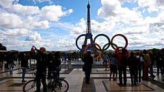 Die Olympischen Ringe in Paris, 14. September 2017 
