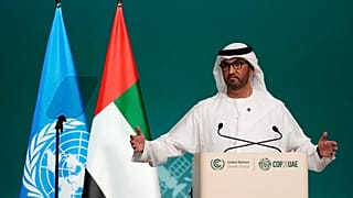سلطان الجابر، رئيس قمة المناخ كوب 28 خلال مراسم الافتتاح في دبي