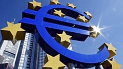  Euro sign is photographed in front of the European Central Bank in Frankfurt, Germany