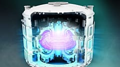 A imagem mostra uma representação concetual do Reator Termonuclear Experimental Internacional (ITER), cujo objetivo é demonstrar a viabilidade industrial da energia de fusão nuclear.