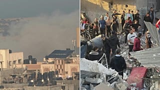 لحظة استهداف مخيم رفح