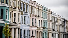 Houses on Westbourne Park Road near Portobello Road Market in the Notting Hill district of west London, on August 8, 2017. 