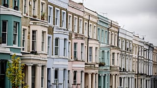 Houses on Westbourne Park Road near Portobello Road Market in the Notting Hill district of west London, on August 8, 2017. 