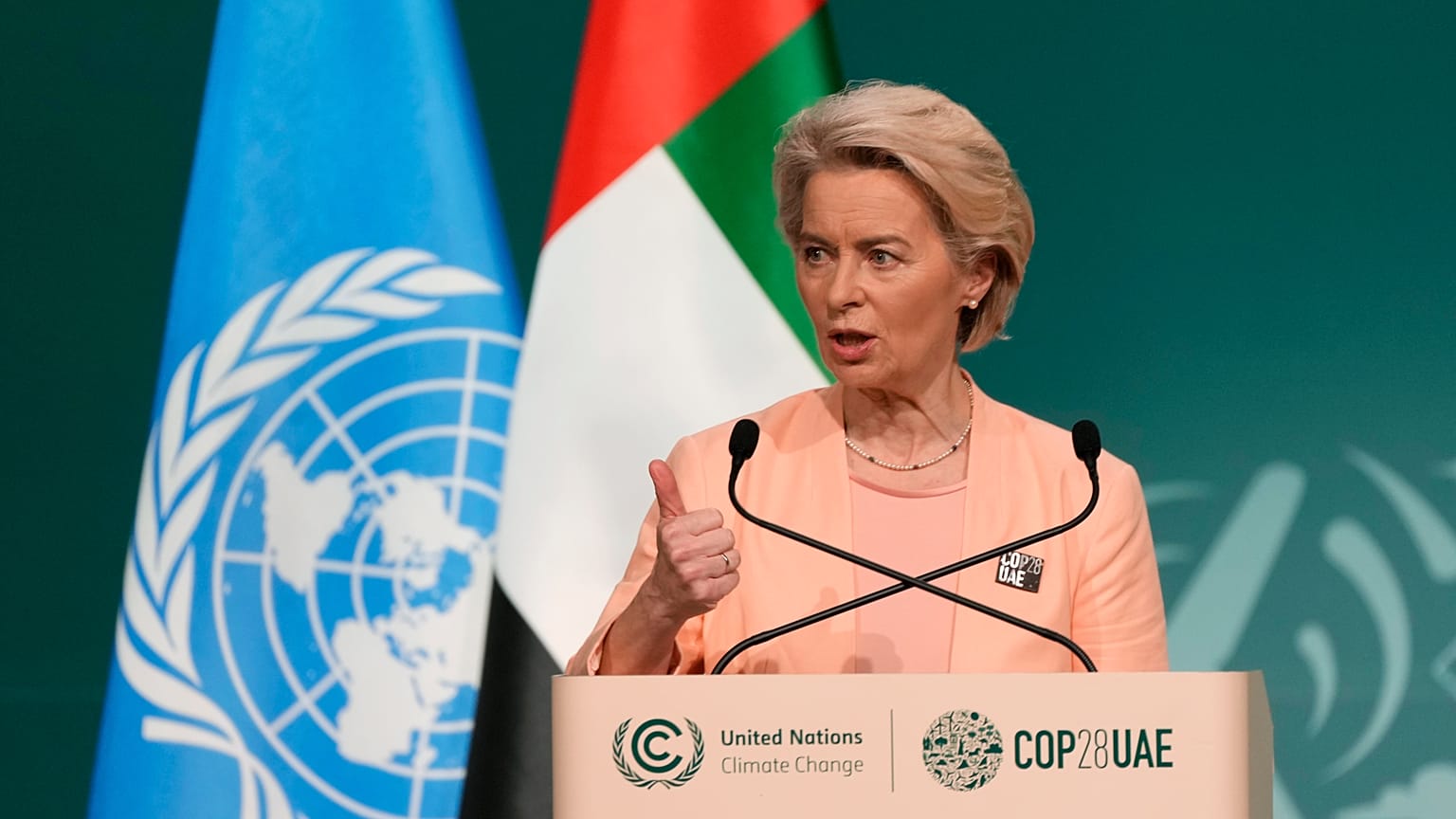 Ursula von der Leyen en la COP28 en Dubái, el 1 de diciembre de 2023.