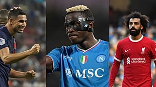 المغربي أشرف حكيمي والمصري محمد صلاح والنيجيري فيكتور أوسيمهن
