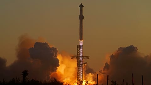 A SpaceX Falcon 9 rocket lifts off from Cape Canaveral Space Force Station