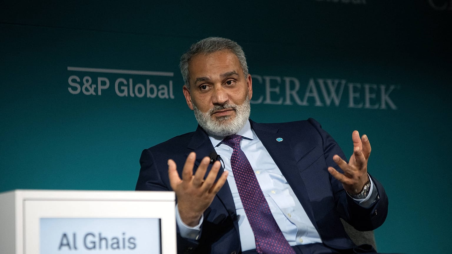 هيثم الغيص، الأمين العام لمنظمة أوبك، خلال أسبوع CERA الذي تنظمه S&P Global في هيوستن، تكساس، في 7 مارس 2023.