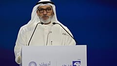الأمين العام لمنظمة أوبك هيثم الغيص يتحدث خلال معرض ومؤتمر أبوظبي الدولي للبترول في أبو ظبي، الإمارات العربية المتحدة،