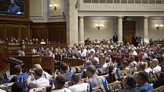 Archív fotó: Zelenszkij elnök beszél a kijevi törvényhozásban