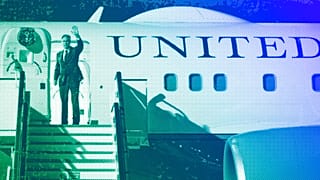 US Secretary of State Antony Blinken waves prior to departure from Al Maktoum International Airport in Dubai, December 2023