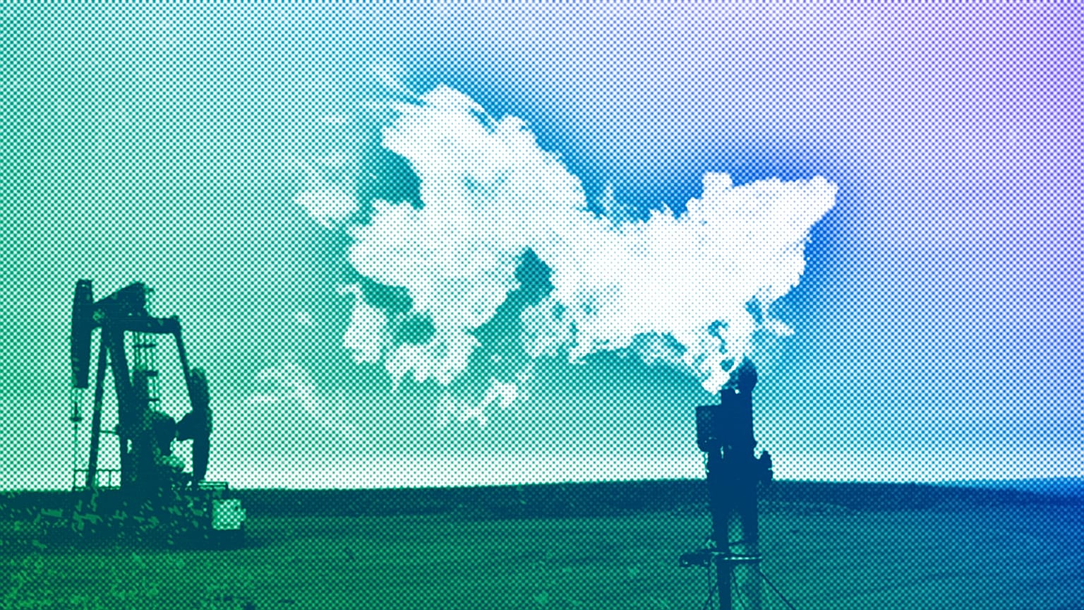 A flare burns natural gas at an oil well, August 2021