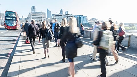 Commuters in London, UK.