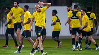 Al-Ittihad players during a training session in Jeddah, Saudi Arabia. Dec. 11, 2023.