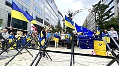 Archív fotó: Ukrajna melletti tüntetés Brüsszelben