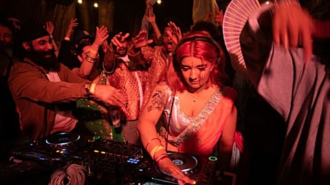 Gracie T DJs at the Daytimers Boiler Room, Colour Factory, Hackney, London, August 5, 2021.