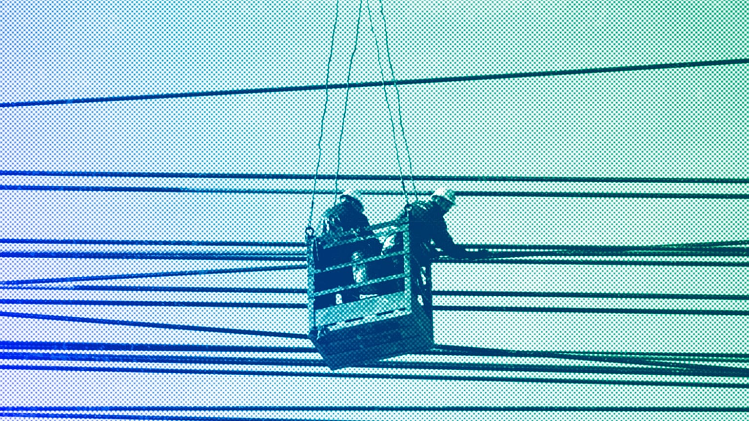 workers prepare a new lignite excavator in the open cast mine near Kostolac, October 2018