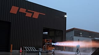 Test of a biomethane powered rocket engine, at company's test site in Taiki of Hokkaido Prefecture.