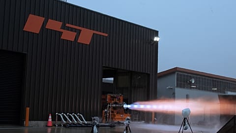 Test of a biomethane powered rocket engine, at company's test site in Taiki of Hokkaido Prefecture.