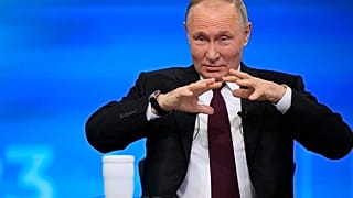 El presidente de Rusia, Vladímir Putin, durante su rueda de prensa de fin de año este jueves en Moscú
