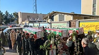 تشیع پیکر ماموران پلیس کشته شده در حمله افراد مسلح به پاسگاهی در استان سیستان و بلوچستان