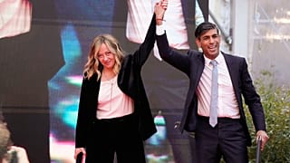 Girogia Meloni et Rishi Sunak à Rome, le samedi 16 décembre 2023.