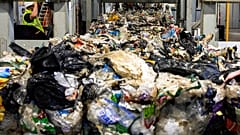 Plastic waste sorting facility in Motala, central Sweden, last month. EU lawmakers are negotiating new regulations to stem a growing tide of packaging waste.