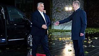 German chancellor Olaf Scholz and Hungarian prime minister Viktor Orban