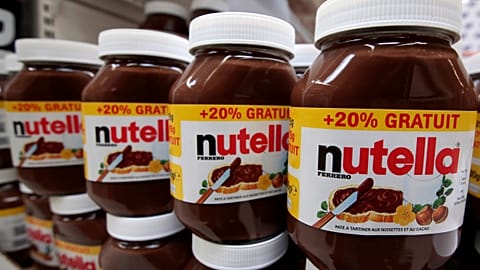 Jars of Nutella chocolate-hazelnut paste
