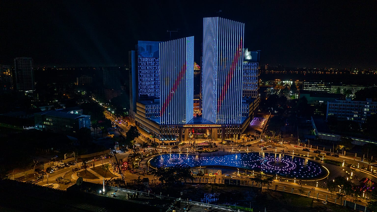Vue aérienne du nouveau centre financier de Kinshasa