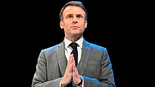 French President Emmanuel Macron looks on as he attends the 18th edition of French conference on the maritime economy in Nantes western France, Tuesday, Nov. 28, 2023.