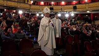 Uno de los asistentes al sorteo de la lotería de Navidad.