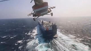 a Houthi forces helicopter