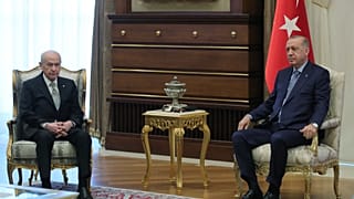 MHP lideri Devlet Bahçeli (solda), Cumhurbaşkanı Recep Tayyip Erdoğan