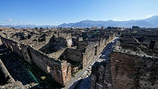 Vue du site archéologique romain de Pompéi, le jeudi 7 décembre 2023.