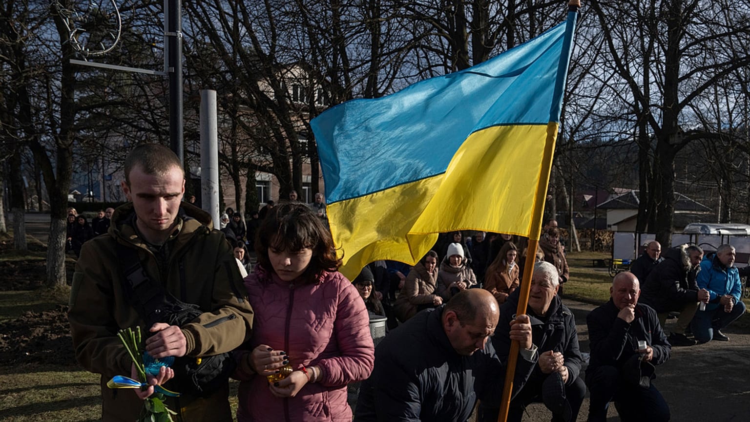 Beisetzung eines Soldaten in Verkhovyna in der Ukraine, 26. 12. 2023 