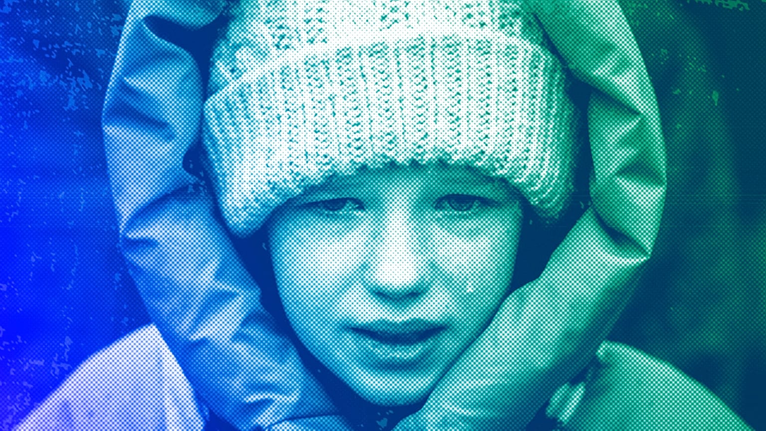 Anna, 10, cries next to the body of her brother Yurii, 27, during his funeral in Kalynivka, near Kyiv, February 2023