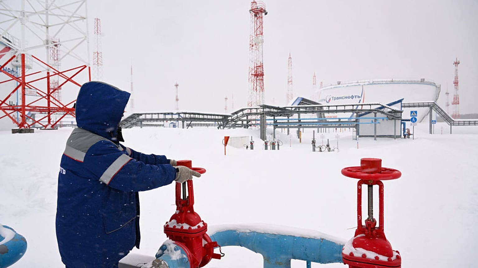 A view taken earlier in December shows the grounds of a fuel tank farm of Russia's oil pipeline giant Transnef