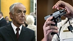 Gaston Glock (L) και ένα πιστόλι Glock 48 9mm (R). 