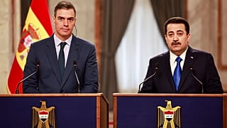 رئيس الوزراء الإسباني بيدرو سانشيز ونظيره العراقي محمد شياع السوداني في بغداد