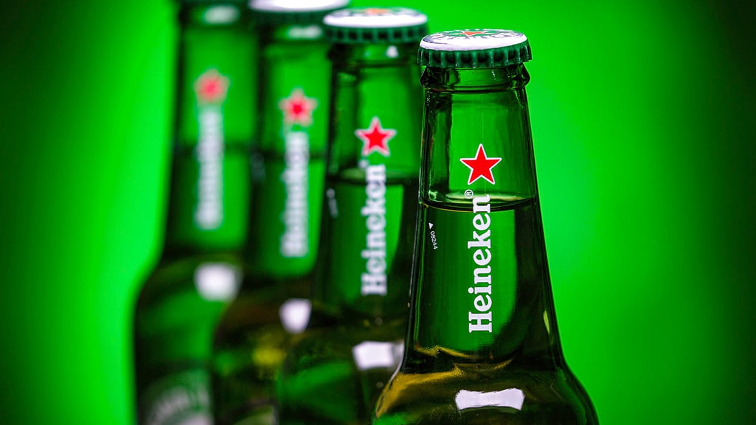 Bottles of Heineken beer are photographed in Washington, Friday, March 30, 2018. (AP Photo/J. David Ake)