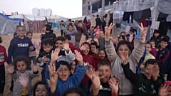 أطفال مخيم في غزة