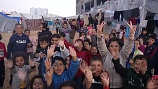 أطفال مخيم في غزة