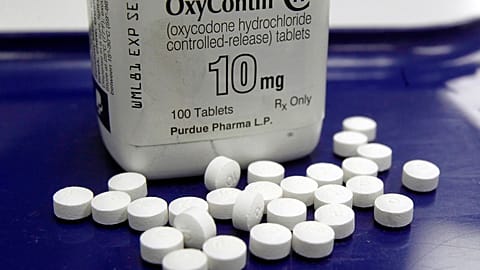 FILE: OxyContin pills are arranged for a photo.