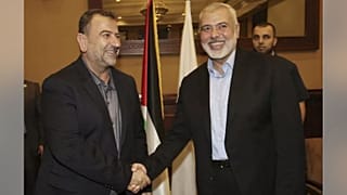 اسماعیل هنیه و صالح العاروری، ۲ اوت ۲۰۱۸.
