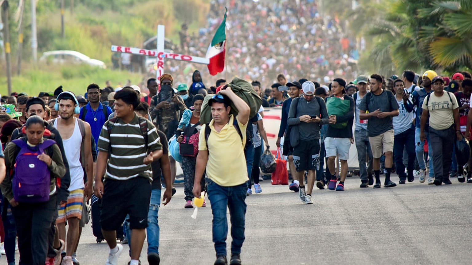 Imagen de la caravana de migrantes