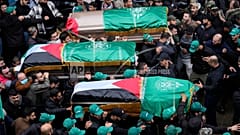 مراسم  تشییع جنازه صالح العاروری، فرمانده ارشد حماس که در یک همه هوایی در بيروت کشته شد 